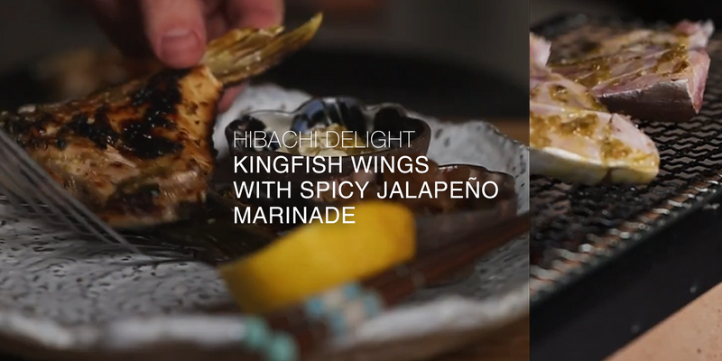 Kingfish Wings with Spicy Jalapeño Marinade on a Konro Grill
