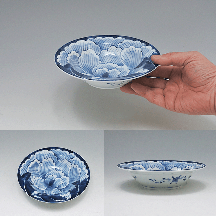 Peony Floral Dinner Bowl (18cm) - Made in Japan