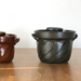 Saji Black Glaze Donabe (Japanese Clay Pot) Rice Pot with Double Lids 5 Cups 1