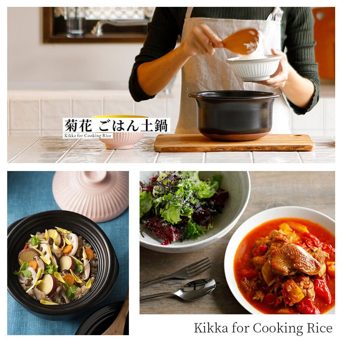 Ginpo Kikka Donabe Rice Pot with Double Lids Blue - 5.5 Cups - Made in Japan. Cooking ideas.