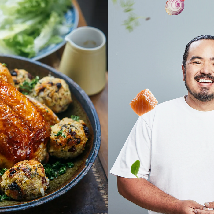 Christmas Chicken with Apple, Cranberry and Lemon Stuffing Balls