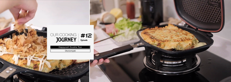 Okonomiyaki in a Happycall Double Pan