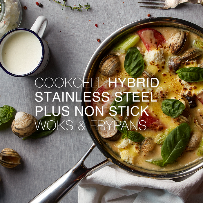 Cookcell Hybrid Stainless Steel Plus Non Stick Woks & Frypans