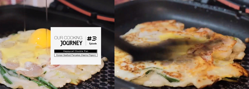 Korean Seafood Pancakes (Haemul Pajeon) in a Happycall Double Pan