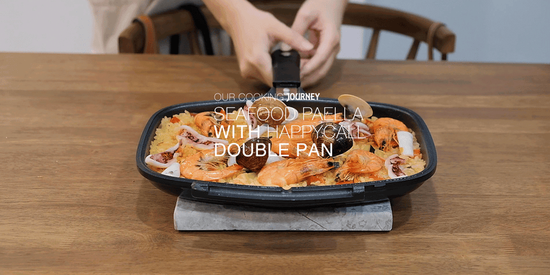 Paella in a Happycall Double Pan