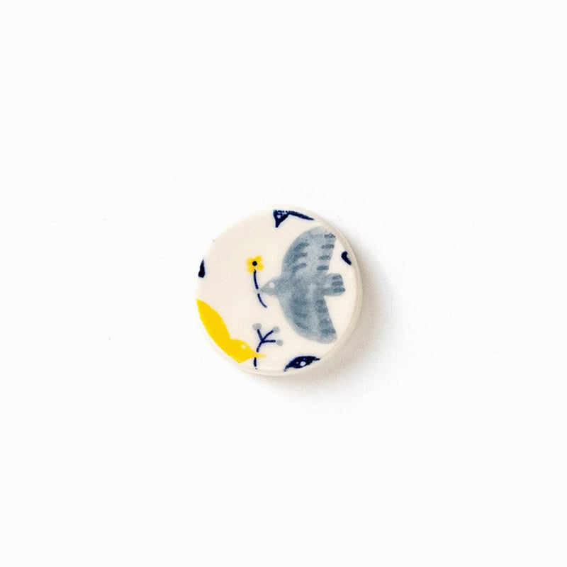 Aile Blue Japanese Ceramic Chopstick Rest - top view of the blue pattern