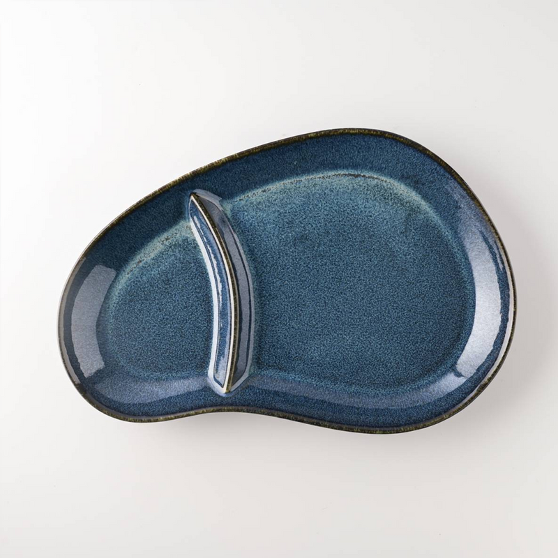 Aito Mino Yaki Nordic Series Divided Plate - 26cm - Navy Blue