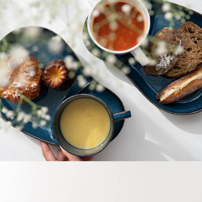 Aito Mino Yaki Nordic Series Divided Plate - 26cm - Navy Blue