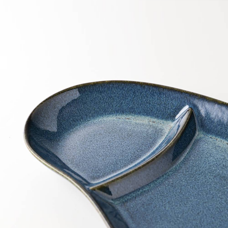 Aito Mino Yaki Nordic Series Divided Plate - 26cm - Navy Blue