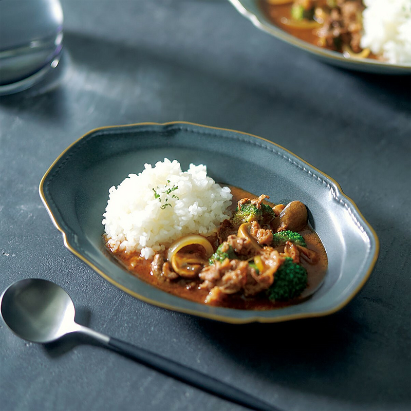 Aito Mino Yaki Stitch Series Oval Serving Bowl - 24.5cm - Black