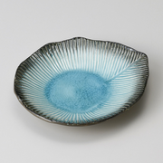 Aizome Blue Sky Dyed Leaf Shaped Side Plate (17cm) 1