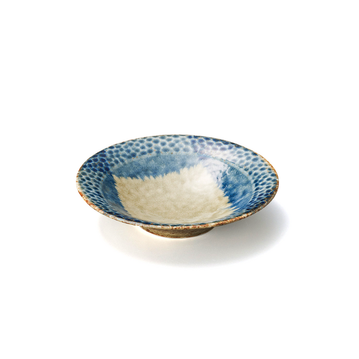 Aizome Indigo Dyed Igeta Hammared Serving Bowl (14cm) 