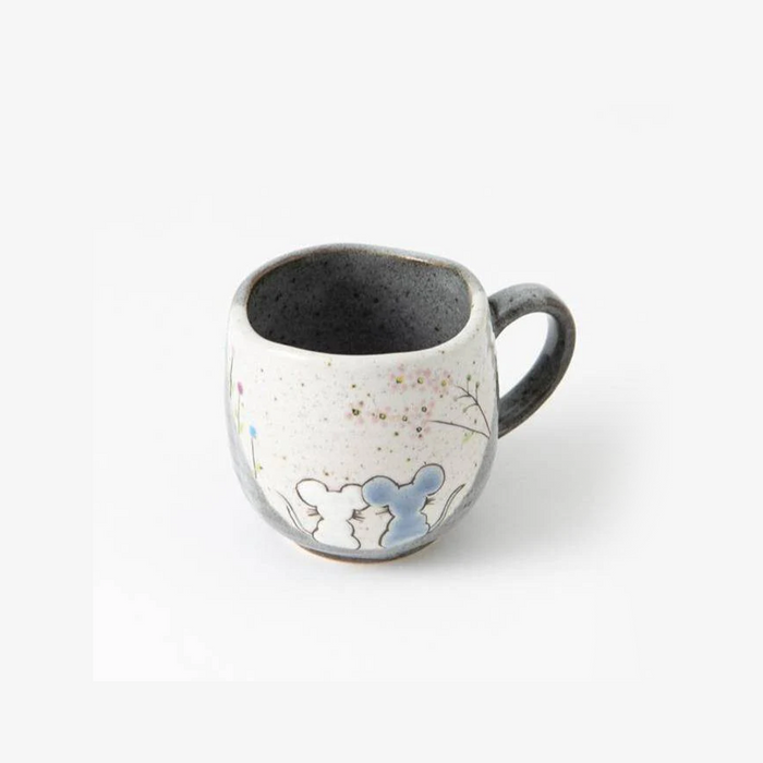 Atelier Yu Mouse In Sunny Spot Kutani Handmade Mug - Made in Japan