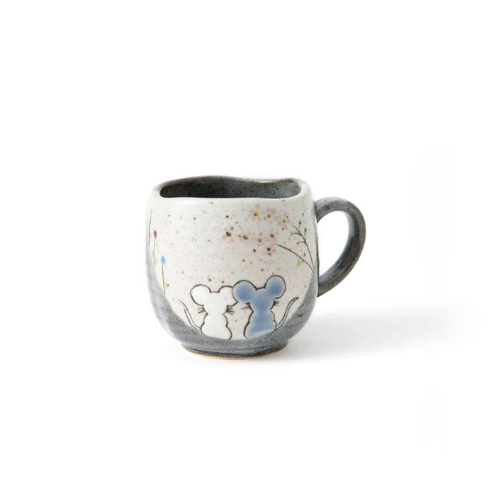 Atelier Yu Mouse In Sunny Spot Kutani Handmade Mug - Made in Japan