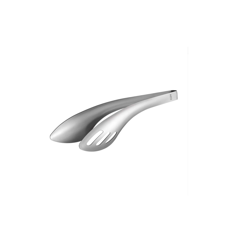 Aux Leye Stainless Steel Gassiri Tongs showing the solid spoon head and the slotted head.