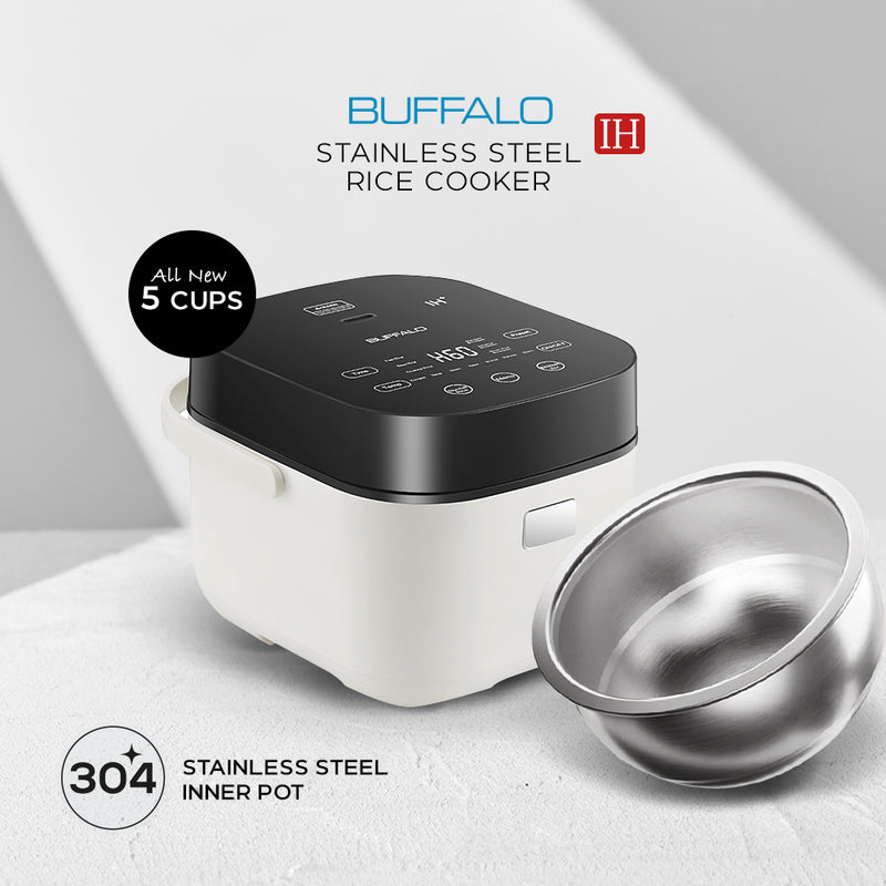 Buffalo IH Stainless Steel Rice Cooker - 5 Cups (BRC03)
