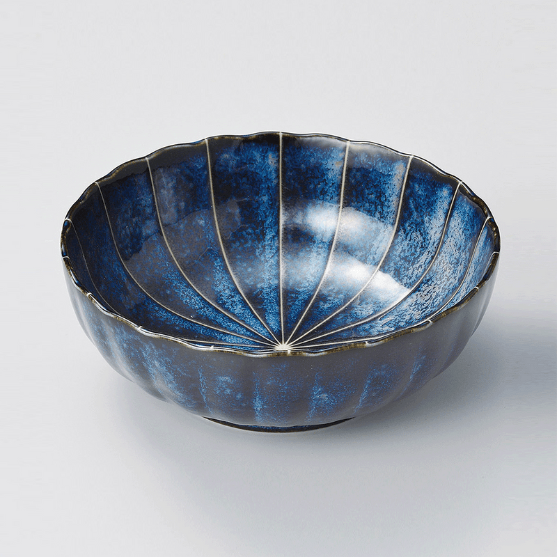 Blue Chrysanthemum Ten Grass Pattern Bowl - Made in Japan