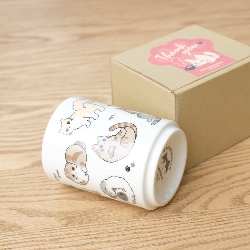 Japanese Cat Collection Sushi Teacup 300ml - with kraft gift box