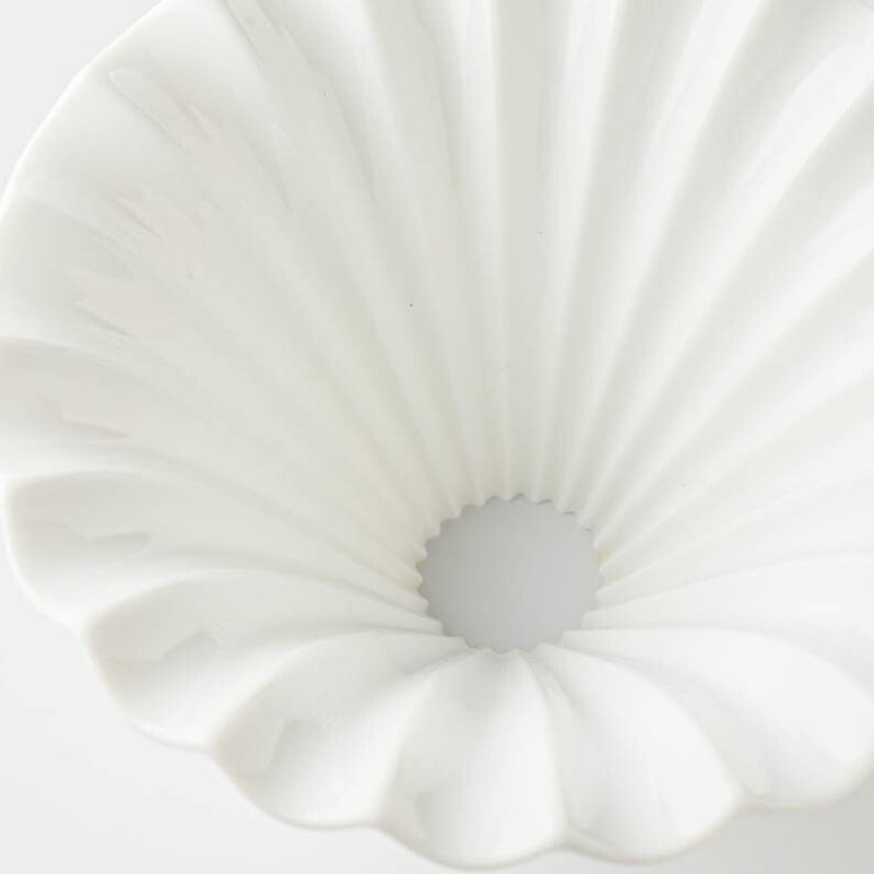 Top view of the Chill Out ruffled ceramic coffee dripper