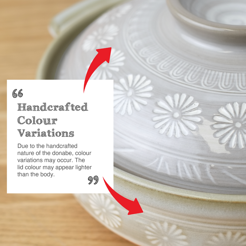 Ginpo Hana Mishima Donabe Japanese Clay Pot - 28cm (Size 9)