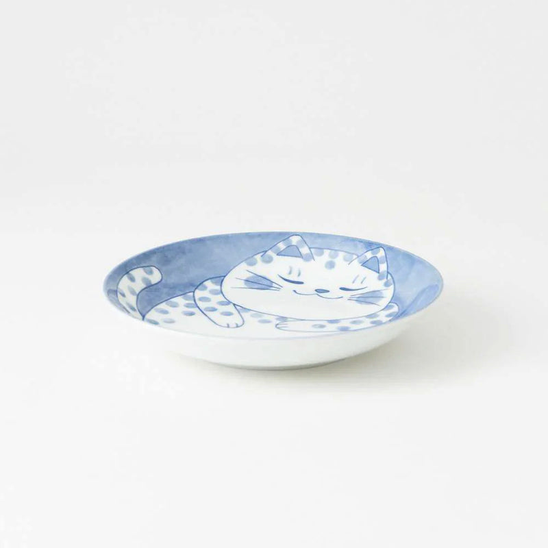 Daitoua Neko Chigura Buchi Dinner Plate - 20cm