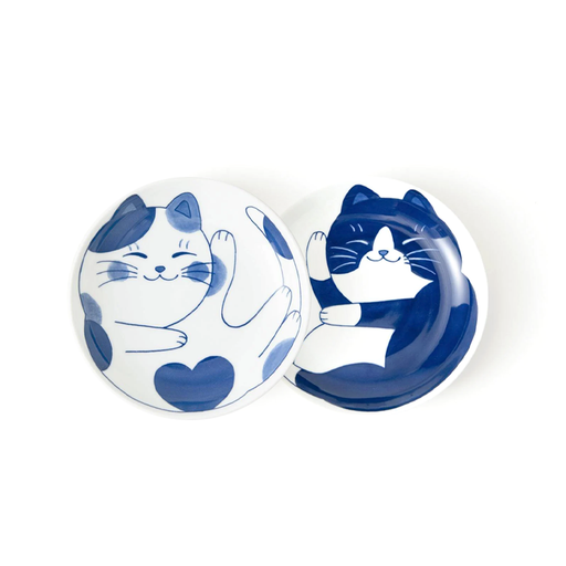 Daitoua Neko Chigura Hachiware Dinner Plate Set of 2 (20cm)