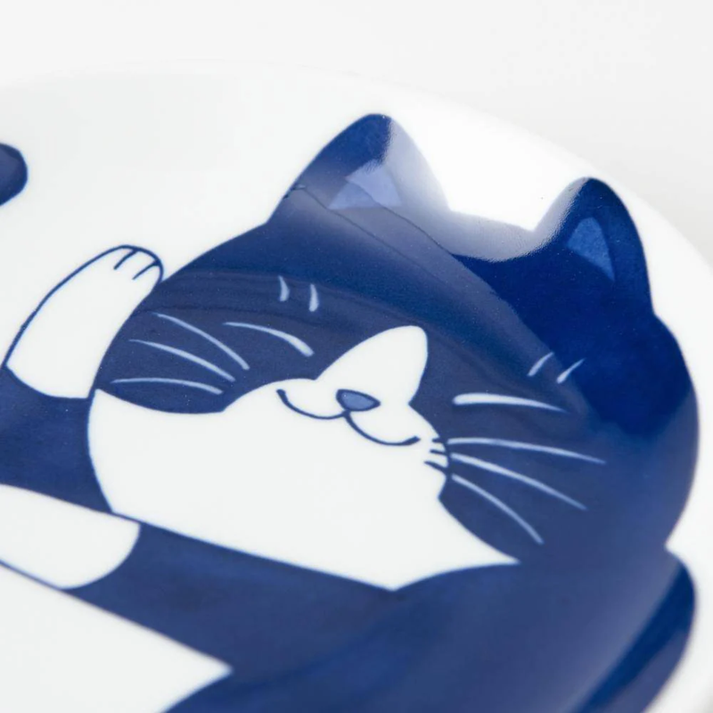 Daitoua Neko Chigura Dinner Plate Set - 20cm - Set of 2