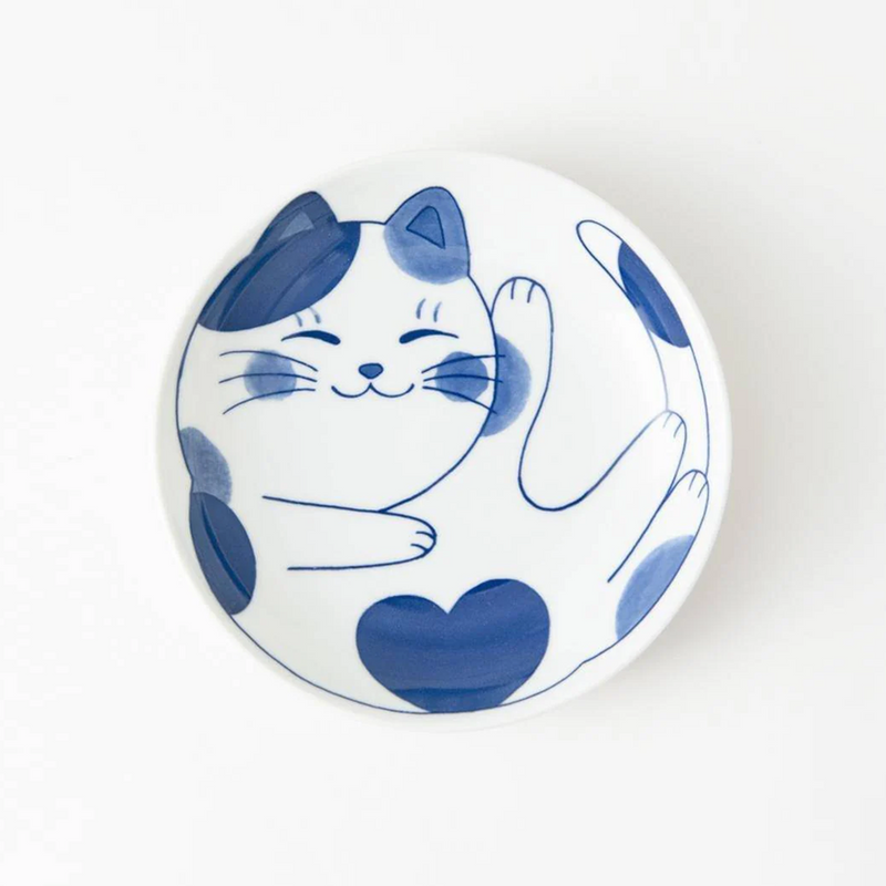 Daitoua Neko Chigura Mike Dinner Plate - 20cm
