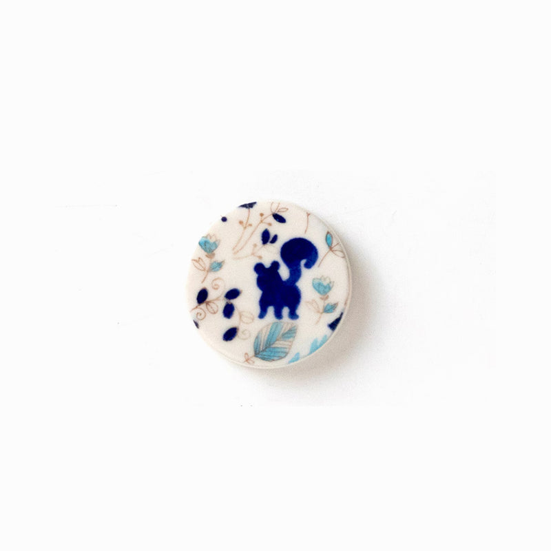 Forest Blue Japanese Ceramic Chopstick Rest - top view of the blue pattern