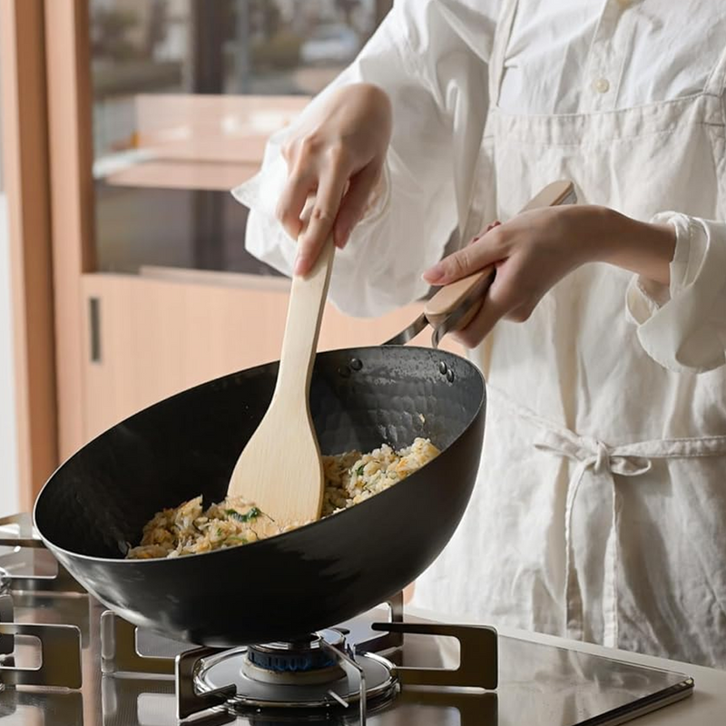 Wahei Freiz Enzo Nitrided Carbon Steel Wok - 30cm