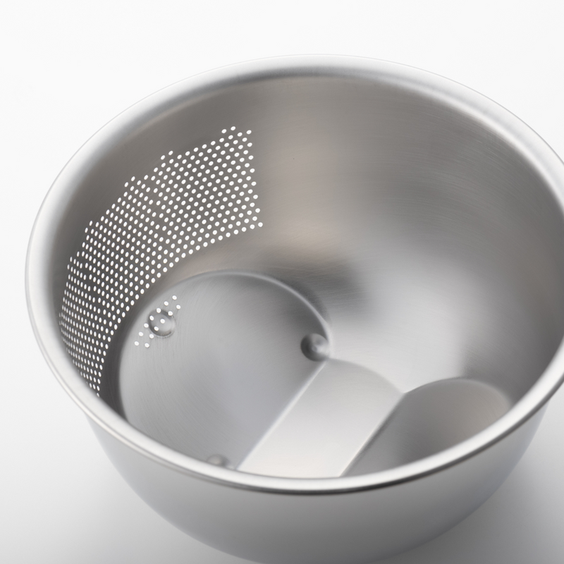 Fujii Stainless Steel 3 Way Rice Washing Bowl With Perforated Strainer