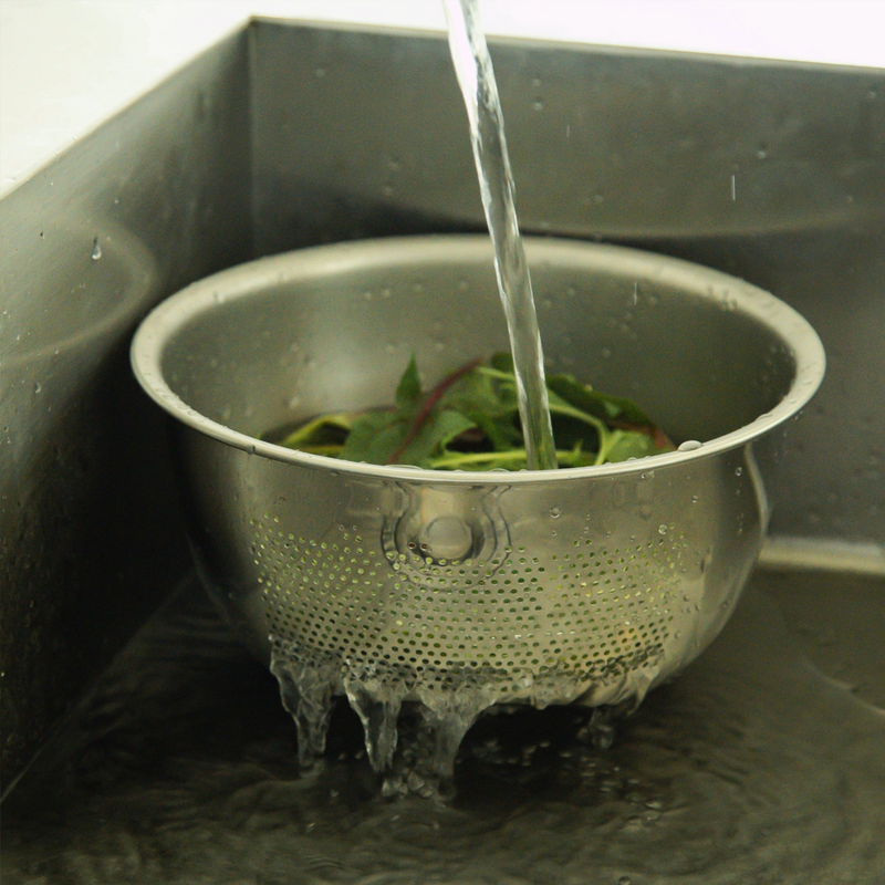 Fujii Stainless Steel 3 Way Rice Washing Bowl With Perforated Strainer