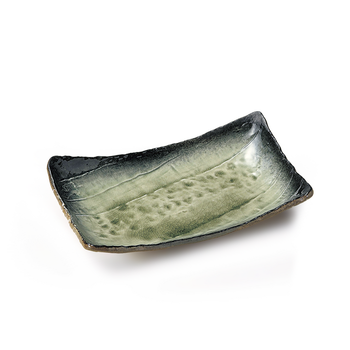 Fukui Craft Ash Glaze Rectangle Serving Plate (26cm)