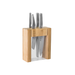 Global Ikasu 5-Piece Knife Block Set featuring four knives in a modern bamboo and acrylic block, displayed against a white background.