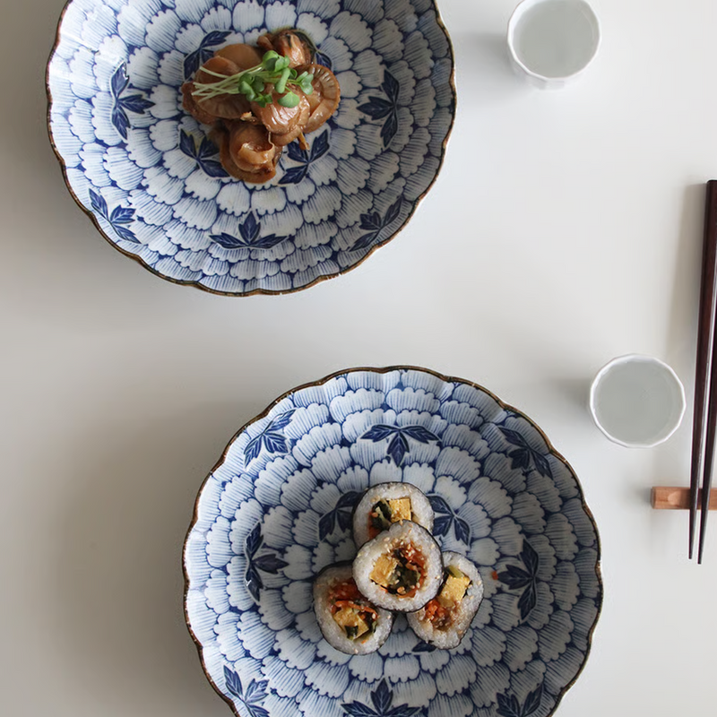 Hana Manyo Serving Bowl & Plate Set
