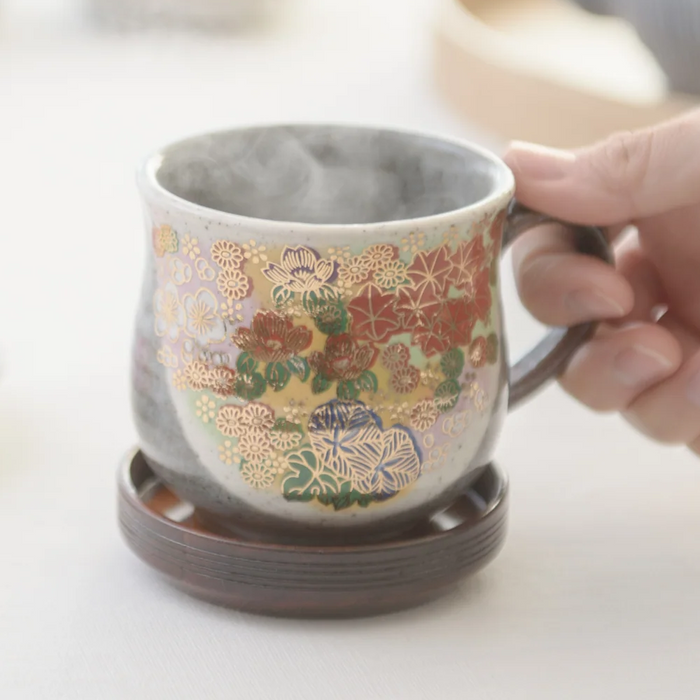 Hanazume Four Seasons Kutani Handmade Mug - Made in Japan 4