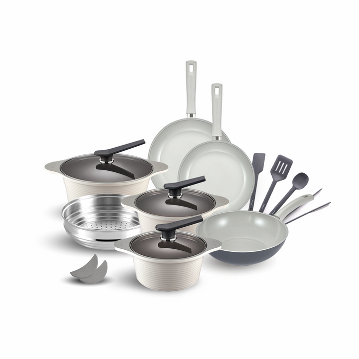 Happycall 15-Piece Premium Ceramic Nonstick Induction Cookware Set