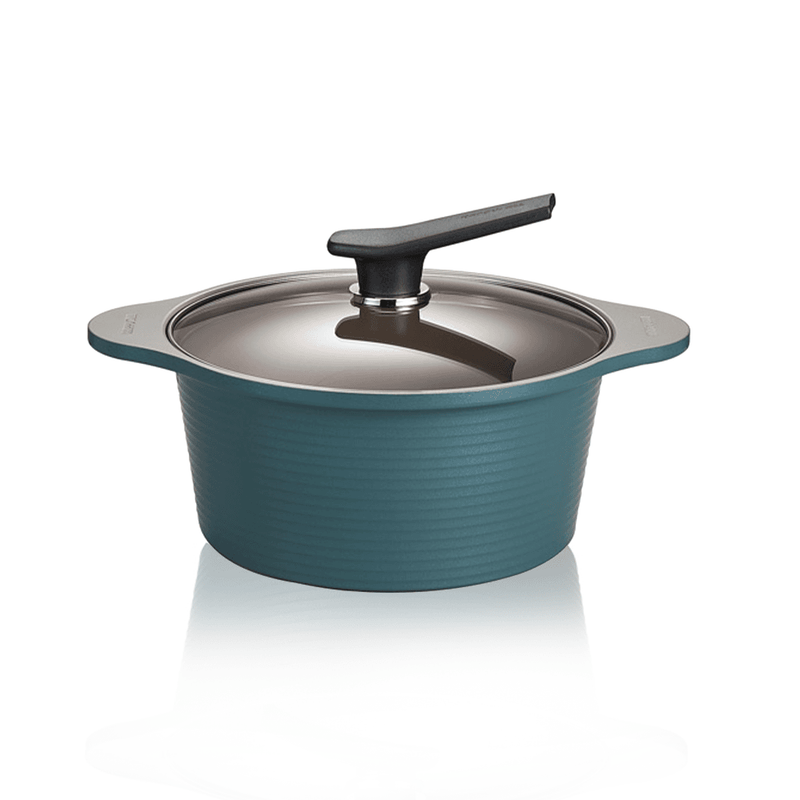 Happycall Onde 6-piece Ceramic Nonstick Induction Pot Set - Ocean Green 3Happycall Onde Ceramic Nonstick Induction Pot Set - 18cm & 24cm Ocean Green 3