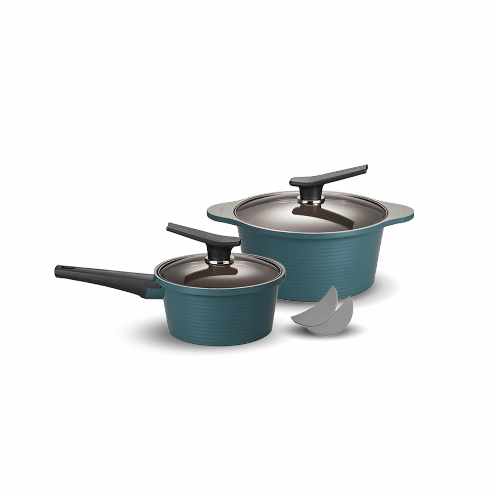 Happycall Onde Ceramic Nonstick Induction Pot Set - 18cm & 28cm - Ocea ...