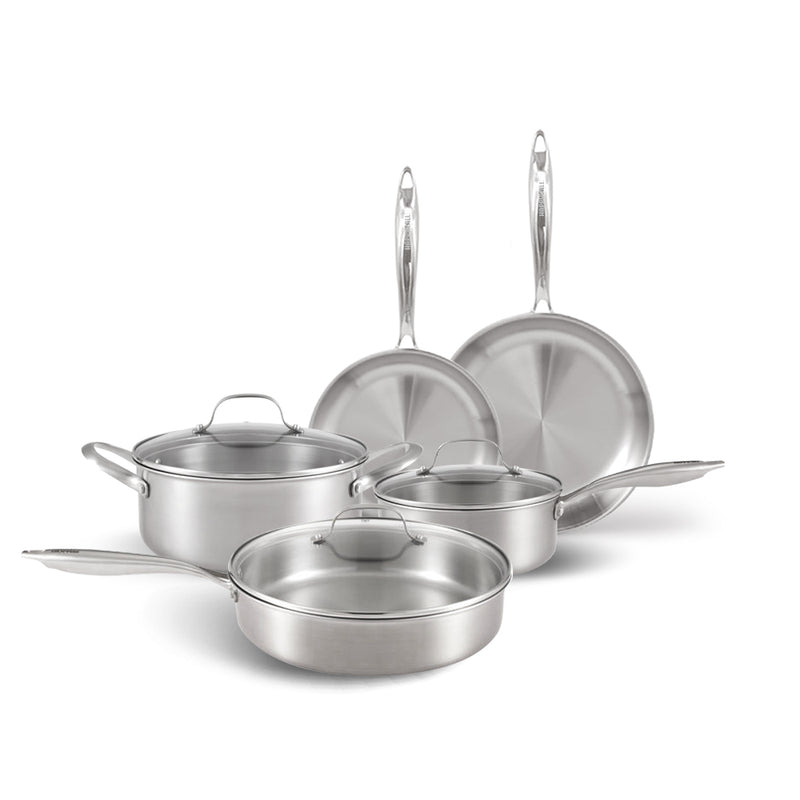 Happycall Stay 3-Ply Clad Induction Cookware Set 8-Piece - full set with glass lids