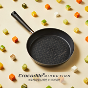Happycall Crocodile Direction Frypan displayed with colourful diced vegetables in a flat lay composition.







