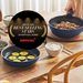 Happycall Freehands Spica frying pans on a dining table with various dishes, labelled as one of Happycall Korea's best-selling stars.