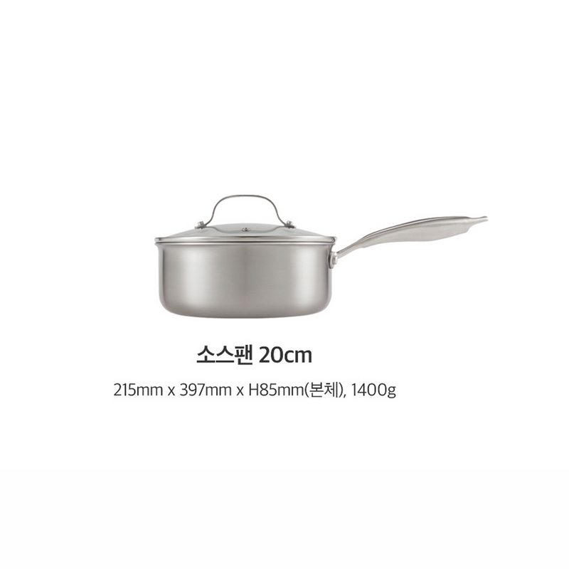Stainless steel saucepan with lid on a white background