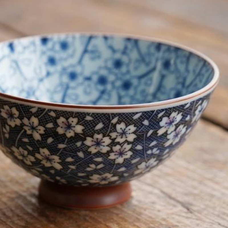 Mino Yaki Hasui Cherry Blossom Japanese Bowl - 12.3cm