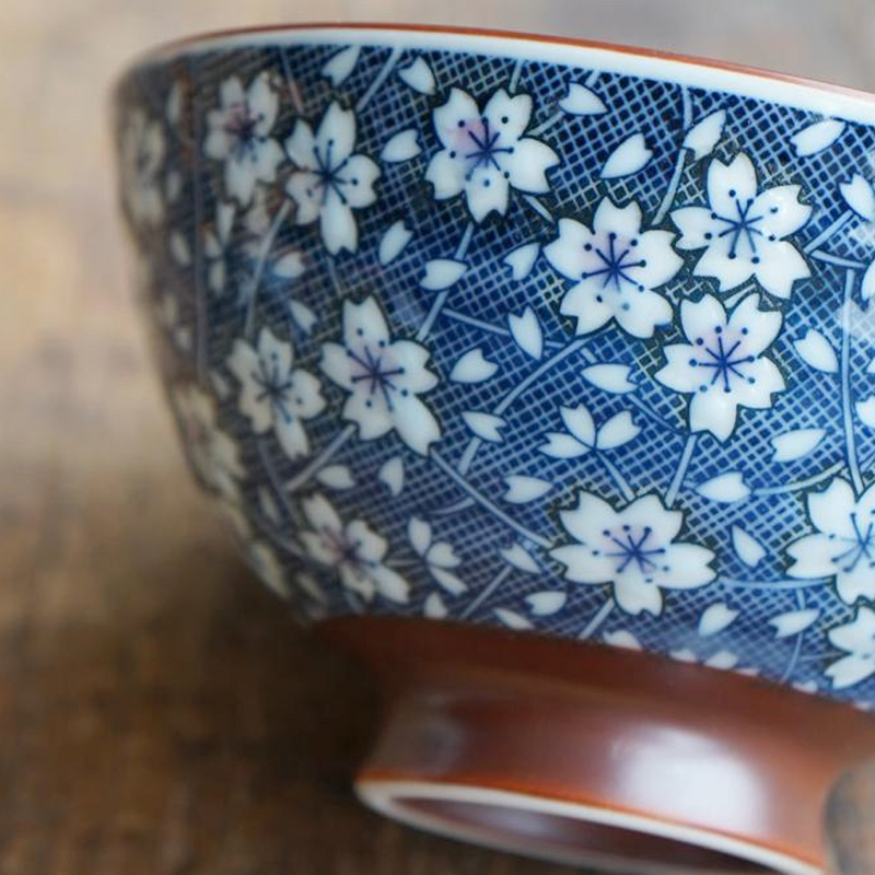 Mino Yaki Hasui Cherry Blossom Japanese Bowl - 12.3cm