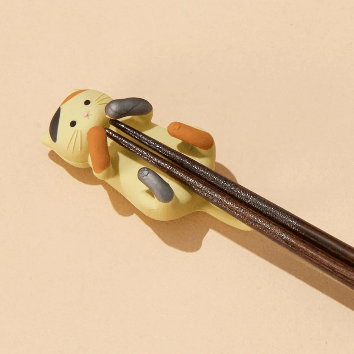 Ishida Cuddle Cat Wakasa Nuri Lacquerware Chopsticks Set 4