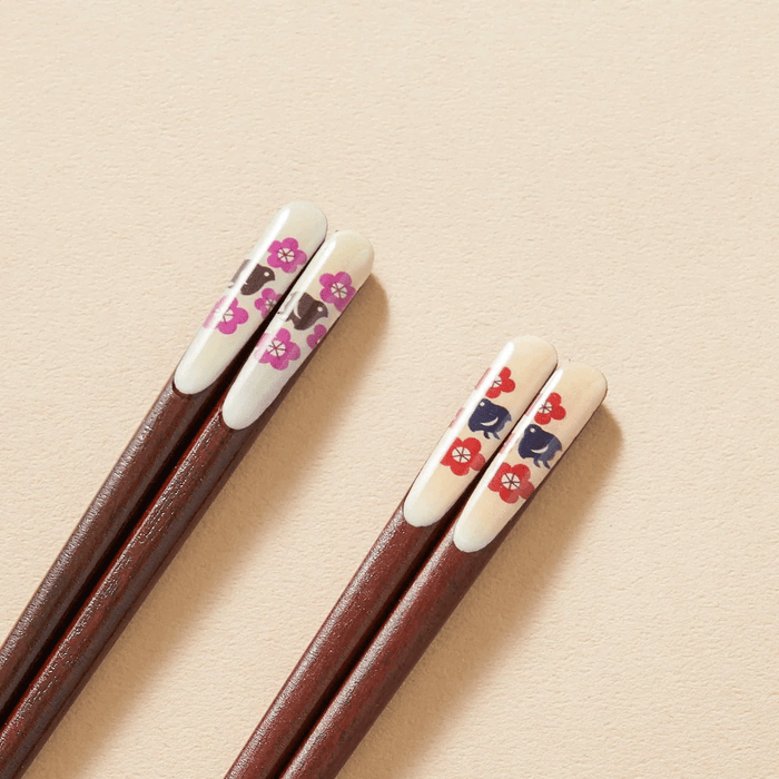 Ishida Plum Blossom Wakasa Nuri Lacquerware Chopsticks Gift Set 3