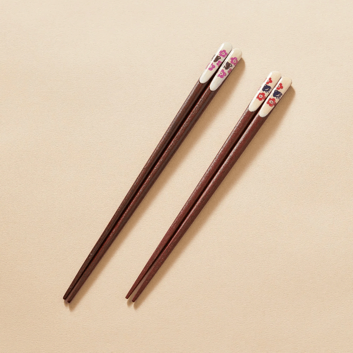 Ishida Plum Blossom Wakasa Nuri Lacquerware Chopsticks Gift Set 2