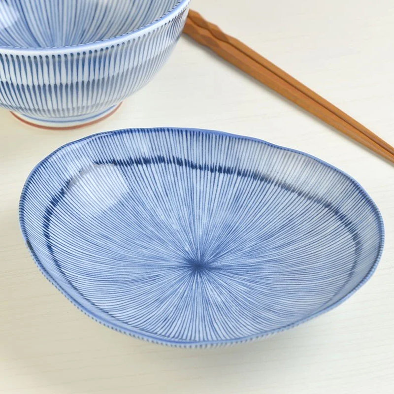 Ichikyu Mino Yaki Tokusa Oval Bowl - 20cm