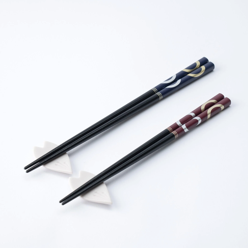 Ishida Gold and Silver Wakasa-Nuri Lacquered Chopsticks Set - 23cm